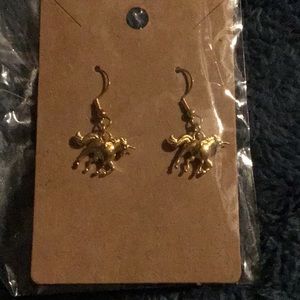 Gold unicorn earrings